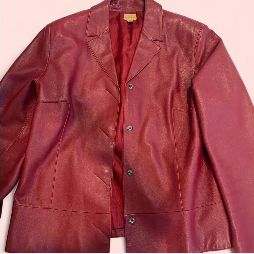 Red vintage lamb skin jacket